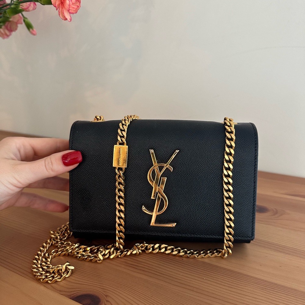 YSL Saint Laurent Kate Small in Grain black leather